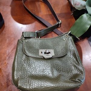 Vintage Dkyn Green Pebble Saddle Bag RARE